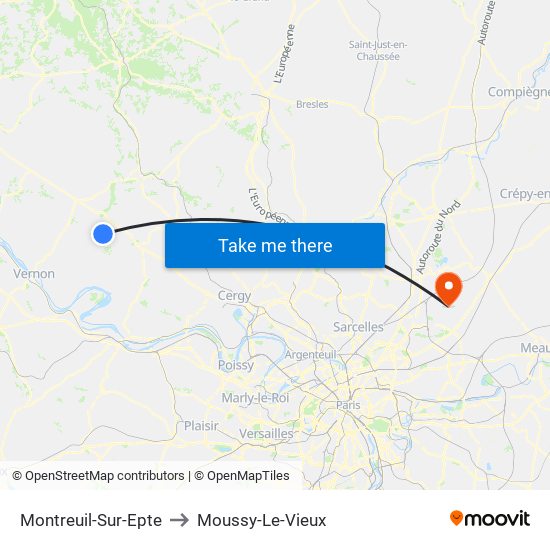 Montreuil-Sur-Epte to Moussy-Le-Vieux map