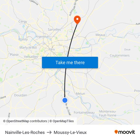 Nainville-Les-Roches to Moussy-Le-Vieux map