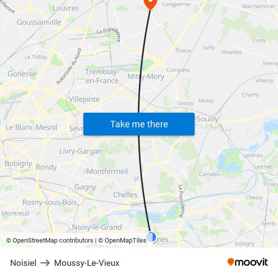 Noisiel to Moussy-Le-Vieux map