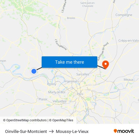 Oinville-Sur-Montcient to Moussy-Le-Vieux map
