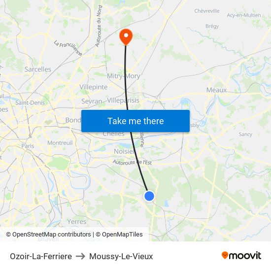 Ozoir-La-Ferriere to Moussy-Le-Vieux map