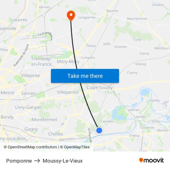 Pomponne to Moussy-Le-Vieux map