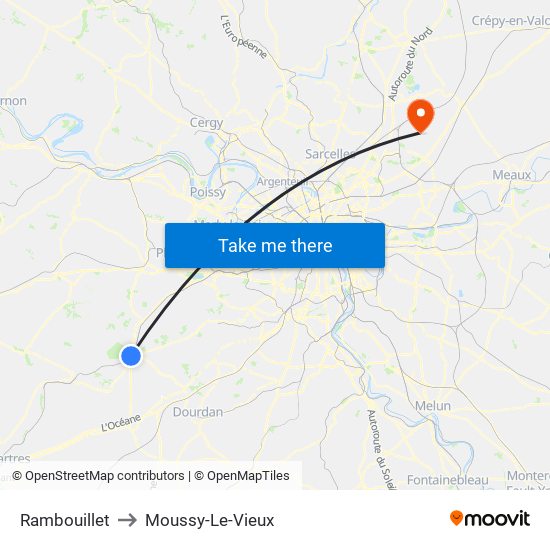 Rambouillet to Moussy-Le-Vieux map