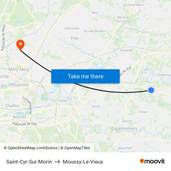 Saint-Cyr-Sur-Morin to Moussy-Le-Vieux map