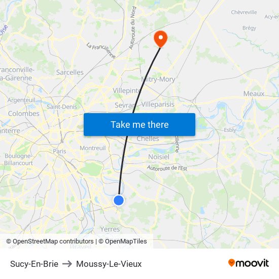Sucy-En-Brie to Moussy-Le-Vieux map