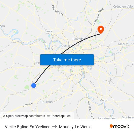 Vieille-Eglise-En-Yvelines to Moussy-Le-Vieux map