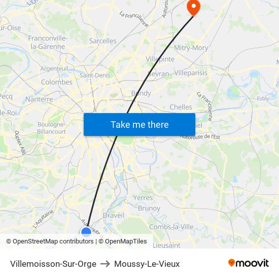 Villemoisson-Sur-Orge to Moussy-Le-Vieux map