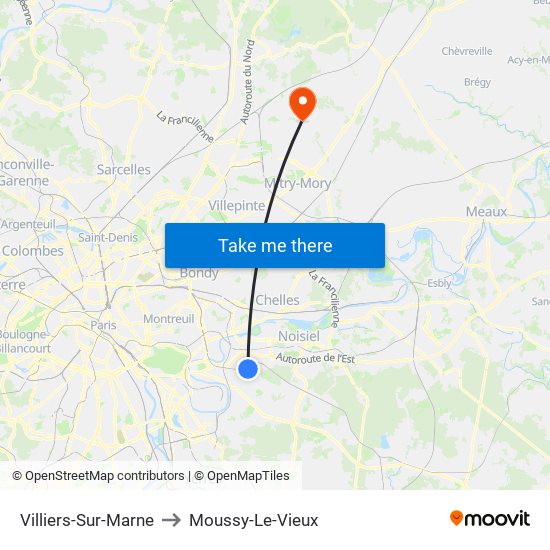 Villiers-Sur-Marne to Moussy-Le-Vieux map