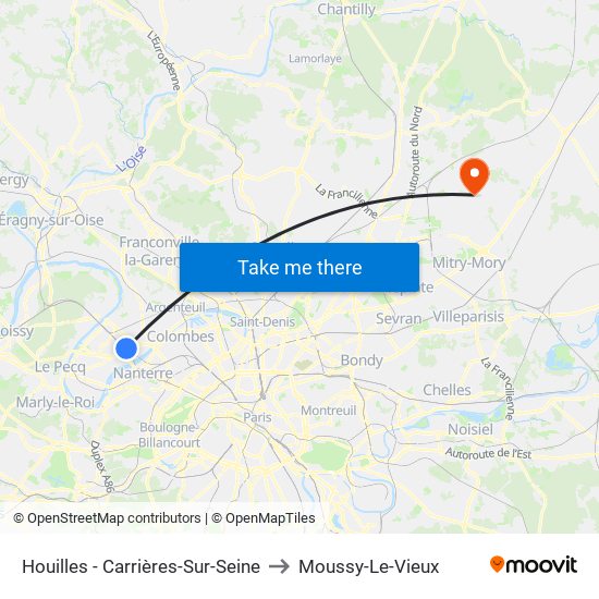 Houilles - Carrières-Sur-Seine to Moussy-Le-Vieux map