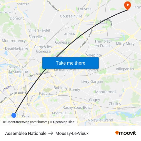 Assemblée Nationale to Moussy-Le-Vieux map