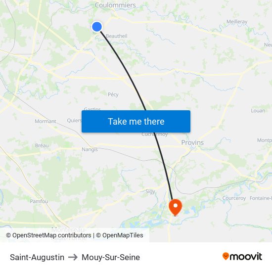Saint-Augustin to Mouy-Sur-Seine map
