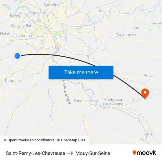Saint-Remy-Les-Chevreuse to Mouy-Sur-Seine map