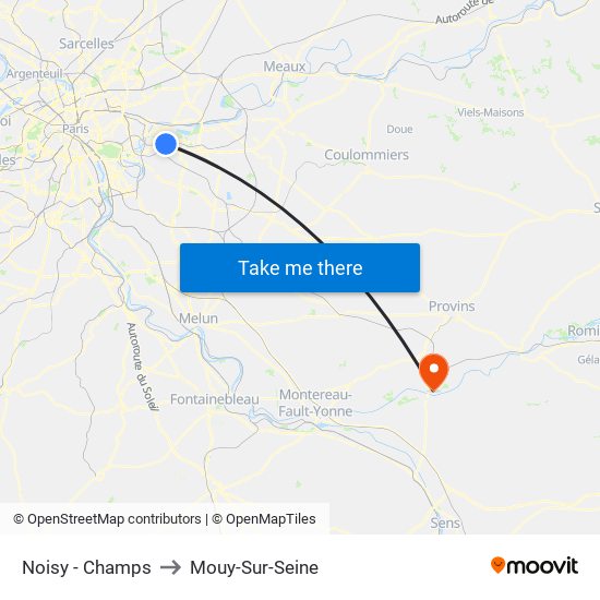 Noisy - Champs to Mouy-Sur-Seine map