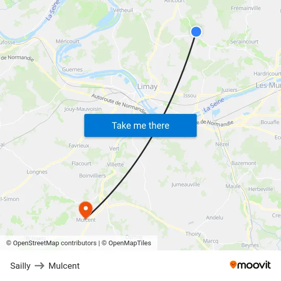 Sailly to Mulcent map