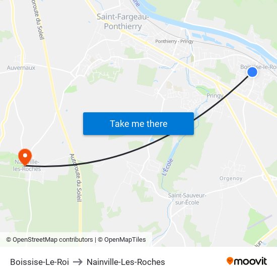 Boissise-Le-Roi to Nainville-Les-Roches map