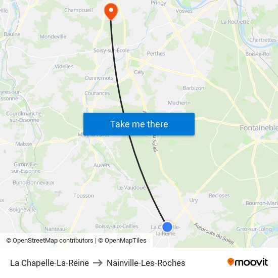 La Chapelle-La-Reine to Nainville-Les-Roches map