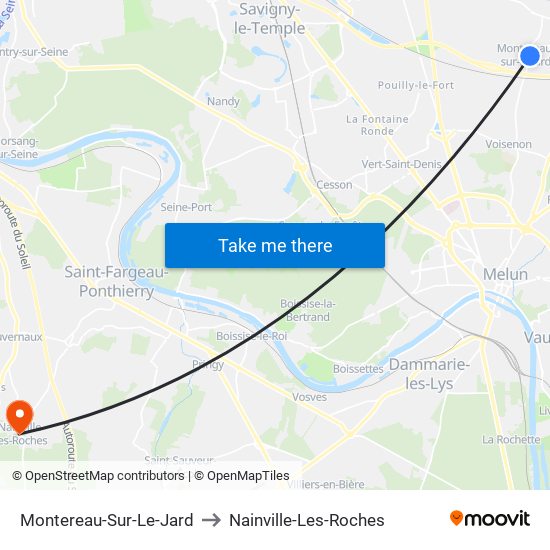 Montereau-Sur-Le-Jard to Nainville-Les-Roches map