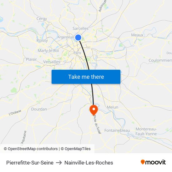 Pierrefitte-Sur-Seine to Nainville-Les-Roches map