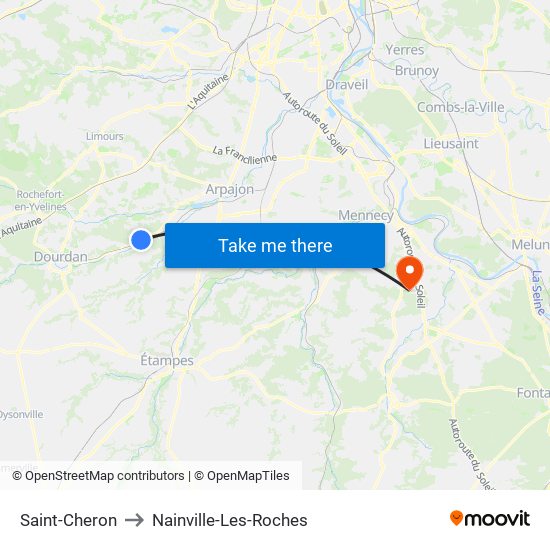 Saint-Cheron to Nainville-Les-Roches map
