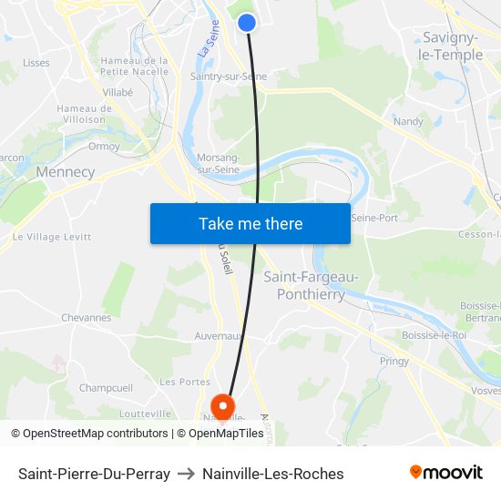 Saint-Pierre-Du-Perray to Nainville-Les-Roches map
