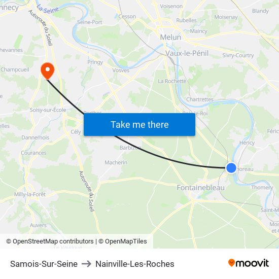 Samois-Sur-Seine to Nainville-Les-Roches map