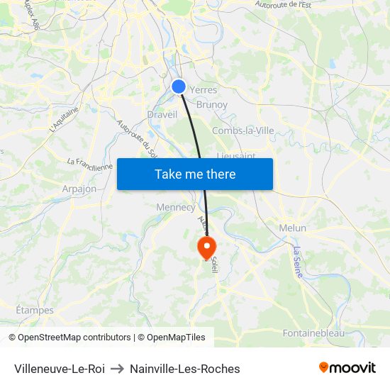 Villeneuve-Le-Roi to Nainville-Les-Roches map