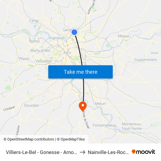 Villiers-Le-Bel - Gonesse - Arnouville to Nainville-Les-Roches map