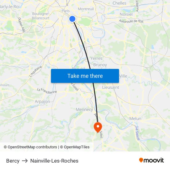 Bercy to Nainville-Les-Roches map