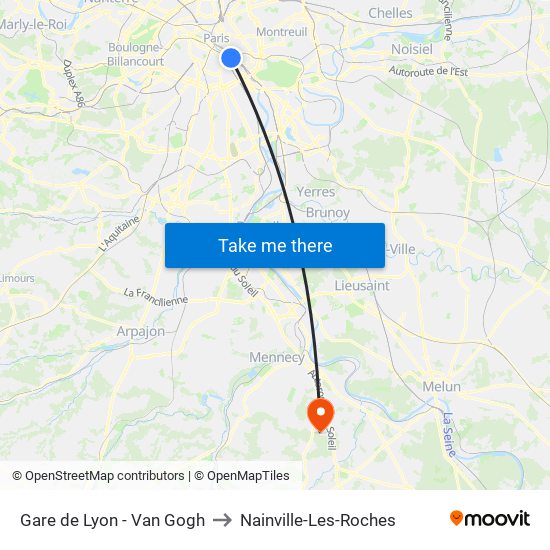 Gare de Lyon - Van Gogh to Nainville-Les-Roches map