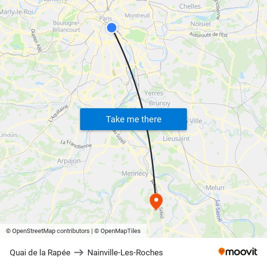 Quai de la Rapée to Nainville-Les-Roches map