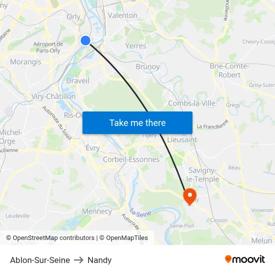 Ablon-Sur-Seine to Nandy map