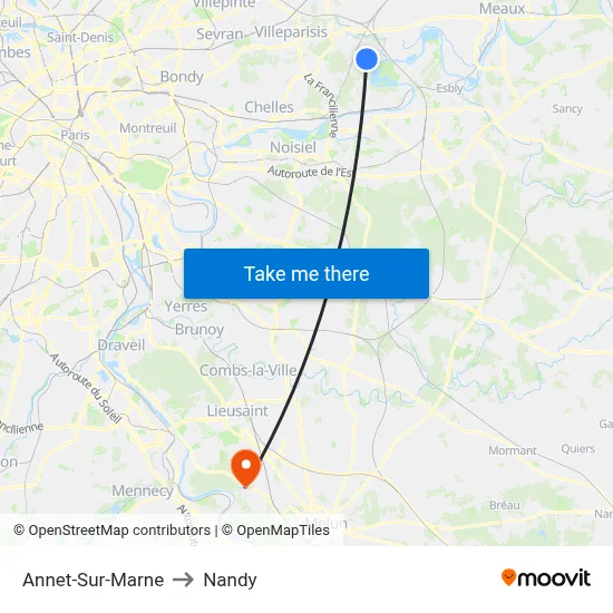 Annet-Sur-Marne to Nandy map