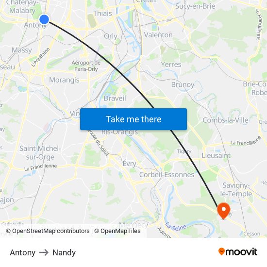 Antony to Nandy map