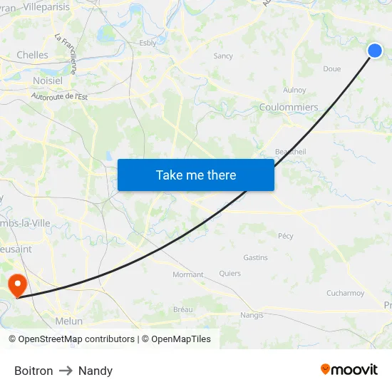 Boitron to Nandy map