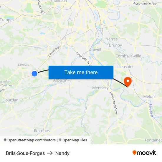Briis-Sous-Forges to Nandy map