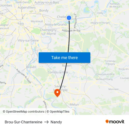Brou-Sur-Chantereine to Nandy map