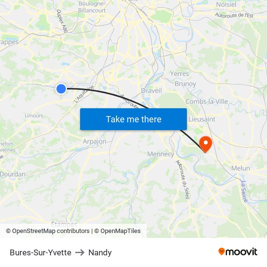 Bures-Sur-Yvette to Nandy map
