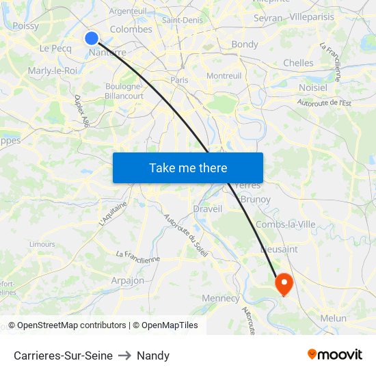 Carrieres-Sur-Seine to Nandy map