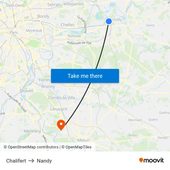 Chalifert to Nandy map