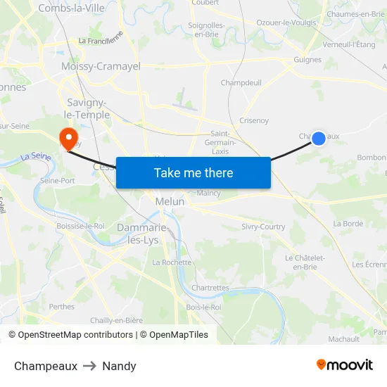 Champeaux to Nandy map