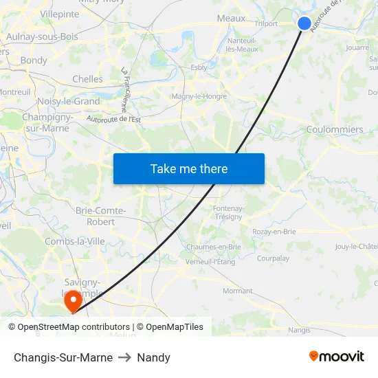 Changis-Sur-Marne to Nandy map