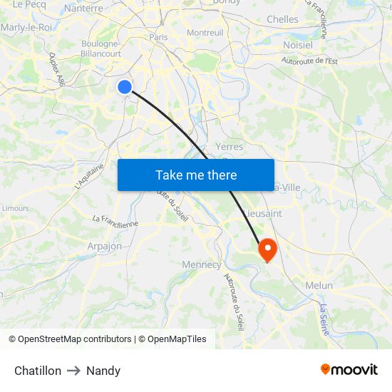 Chatillon to Nandy map