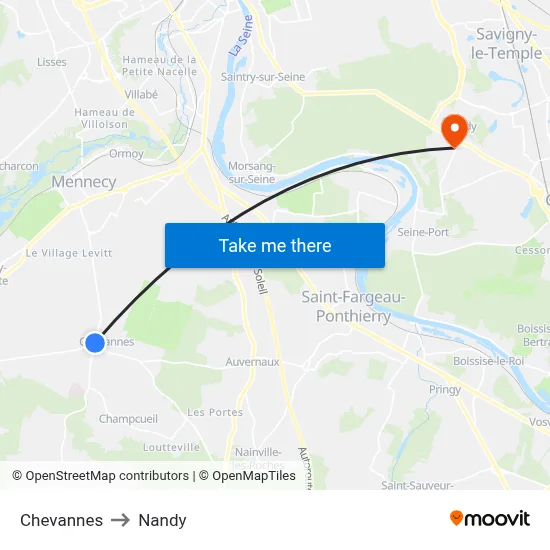 Chevannes to Nandy map