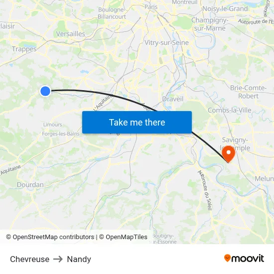 Chevreuse to Nandy map