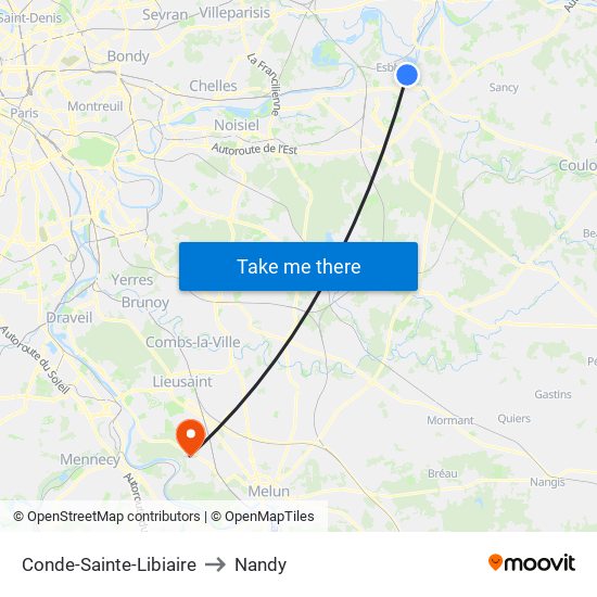 Conde-Sainte-Libiaire to Nandy map