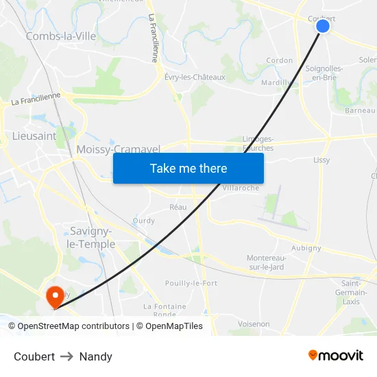 Coubert to Nandy map