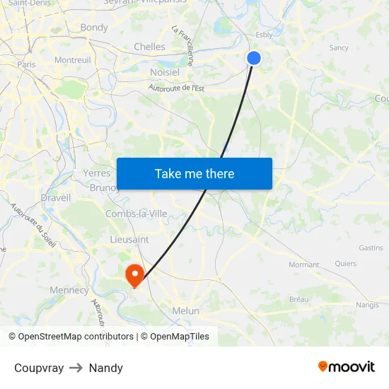 Coupvray to Nandy map