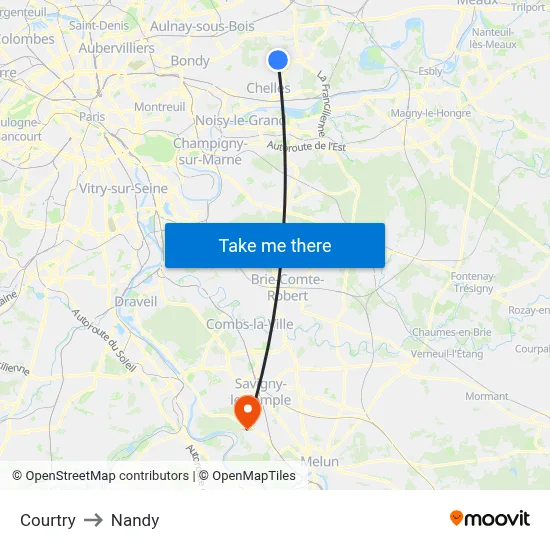 Courtry to Nandy map