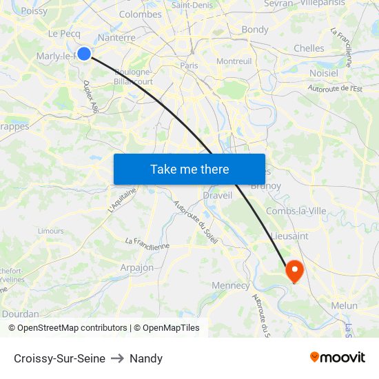 Croissy-Sur-Seine to Nandy map