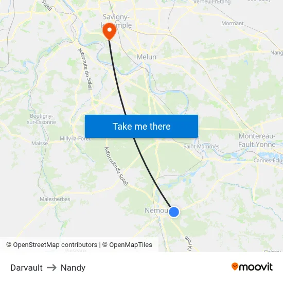 Darvault to Nandy map